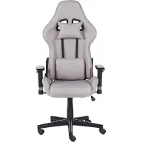 Beliani Bürostuhl Hellgrau Sotffbezug Höhenverstellbar Drehbar Verstellbare Armlehnen Wippmechanismus Regulierbare Rückenlehne Modern Gaming Stuhl