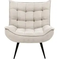 Beliani Alvesta Polsterarmchair, modern und gemütlich, mit dicker Stoffpolsterung, in Hellbeige (B73 x 92 cm)