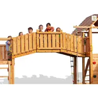 Fungoo Spielturm Anbauteil Modul Rainbow: Brücke aus Fichtenholz mit Fernglas für Gartenspielhaus , LxBxH: 266 x 80 x 235 cm; 03315