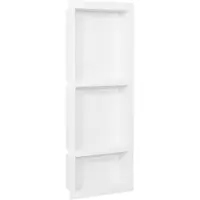 vidaXL Duschnische mit 3 Fächern Hochglanz-Weiß 41x99x9 cm