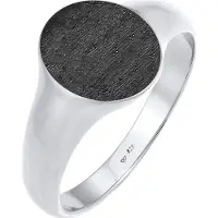 KUZZOI Ring Basic Cool Siegelring Herren Matt 925 Silber Kuzzoi Schwarz