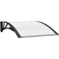 vidaXL Türvordach Schwarz und Transparent 100x75 cm Polycarbonat
