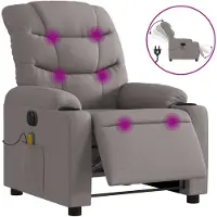 vidaXL Massagesessel Elektrisch Taupe Stoff