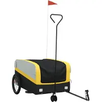 vidaXL Fahrradanhänger Schwarz und Gelb 45 kg Eisen