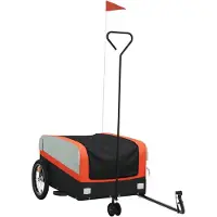vidaXL Fahrradanhänger Schwarz und Orange 45 kg Eisen