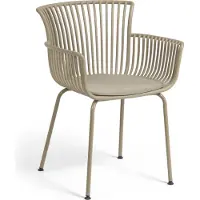 Natur24 4-er Set Stuhl Surpika 59 x 80 x 55 cm Polypropylen Stahl Beige Sitzgarnitur