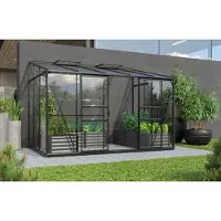 Pergart Vitavia Anlehn-Gewächshaus "Osiris 6500" schwarz 6,5 m² 3 mm ESG, 6 mm HKP