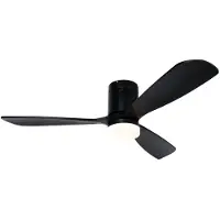 QAZQA Smarter Deckenventilator Schwarz 132 cm inkl. LED 3-stufig dimmbar in Kelvin mit Fernbedienung - Sofia