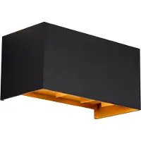 QAZQA Außenwandleuchte schwarz mit Gold inkl. LED 4-flammig IP54 - Edwin