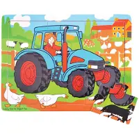 Bigjigs Toys Holzpuzzle Traktor 9 Teile