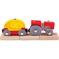 Bigjigs Traktor und mit Heuwagen
