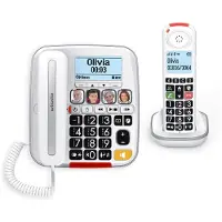 SwissVoice Xtra 3355 Combo, DECT-Telefon, Kabelloses Mobilteil, Freisprecheinrichtung, 100 Eintragungen, Anrufer-Identifikation, Weiß