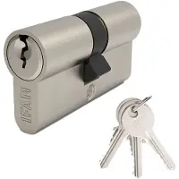 Ifam 88769 30x30 Mm Long Cam Brass Cylinder With 5 Security Keys Silber