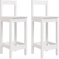 vidaXL Barstühle 2 Stk. Weiß 40x41,5x112 cm Massivholz Kiefer