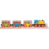 Bigjigs Rail Güterzug mit Gemüse + 3 Gleise