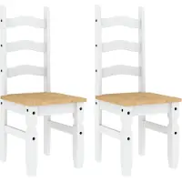 vidaXL Essstühle 2 Stk. Corona Weiß 42x47x107 cm Massivholz Kiefer