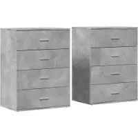 vidaXL Sideboards 2 Stk. Betongrau 60x39x80 cm Holzwerkstoff