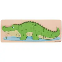 Bigjigs Holz -Tel -Puzzle Krokodil, 10st.