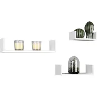 TRIO Wandregal 3er Set ¦ weiß ¦ Maße (cm): B: 42,5 H: 10 T: 9.8