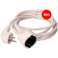 EDM Extender with 1 2p+e socket, 16a 250v 5 m cable h05vv-f 3g1.5mm² white