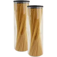 OTIX Vorratsglas mit Deckel Set von 2 1320ml Schwarz Holz