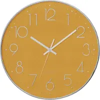 Atmosphera Silent Bedroom Wanduhr mit Silent Mechanik, gelb, Ø 30 cm