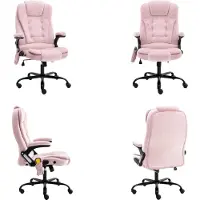 vidaXL Massage Bürostuhl Rosa Samt - Bürostuhl - Bürostühle - Massage-Bürostuhl - Massage-Bürostühle