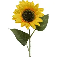 Everlands Künstliche Sonnenblume mit Stiel 14x64cm Kunstblume mit einer Blüte Blumendeko Blumenarrangement Tischdeko Sommerdeko Blumenschmuck Gelb