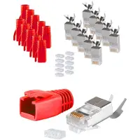 Shiverpeaks BS72067-10R, RJ-45, Metallisch, Rot, Gold, 10 Stück(e)
