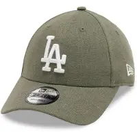 New Era 9Forty Strapback Cap Leinen Los Angeles Dodgers Oliv