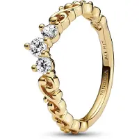 Pandora 162232C01 Damenring Edle Tiara mit Wirbel Goldfarben