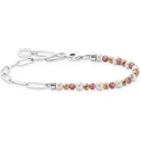 Thomas Sabo A2099-350-7-L14 Armband - Silber + Jaspis + Rosenquarz + Süßwasserzuchtperle - 14 cm