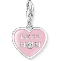 Thomas Sabo Charm-Anhänger Pinkes Herz mit Best Mom Silber