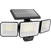 Philips LED-Solar-Wandleuchte Nysil, 3-flammig, Sensor Nysil, schwarz, Kunststoff, Modern, Solarleuchte außen
