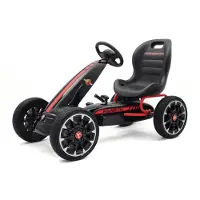 Vrooomy Abarth Go-Kart Kinder (3–7 Jahre) – mit EVA-Gummireifen, verstellbarem Sitz & Handbremse – Kinder Gokart Pedalauto – Schwarz