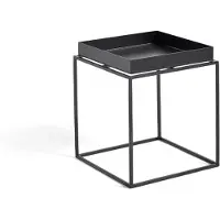 HAY Tray Beistelltisch, schwarz, 30 x 30 cm, Stahl - , Tray, Schwarz, für Wohnzimmer, Metall, Modern