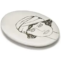 Serax Essteller La Mère Tableware by Marie Michielssen Off White Black Oval 37,5 x 27,5 cm