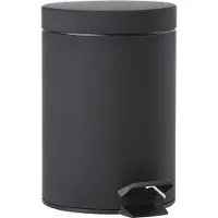 Zone Denmark Pedaleimer Solo, Treteimer, Mülleimer, Kosmetikeimer, Badeimer, Stahl, Black, 3 L, 330168
