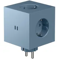 Avolt - Square 2 Socket Extender w/30W Dual USB-C Shark Blue