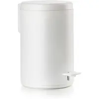Zone Denmark Pedaleimer Rim, Treteimer, Mülleimer, Kosmetikeimer, Badeimer, Aluminium / ABS, White, 3 L, 14496