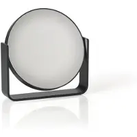 F&H Com A/S Zone Denmark Tischspiegel Ume, Kosmetikspiegel, Spiegel, 5-fach Vergrößerung, Aluminium Lackiert / Glas, Black, 28222