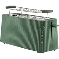 Alessi - Plissé Langer Toaster mit Brötchenaufsatz, grün