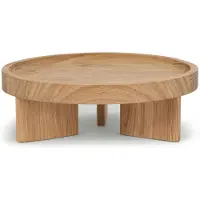 Novoform Dekoratives Holztablett Elevate - mit erhöhtem Stand Ø 20 cm, Höhe 6,5 cm natur