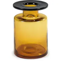 Serax Vase Wind & Fire by Marie Michielssen Amber Black M 18,5 x 18,5 x 27 cm