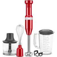 KitchenAid 5KHBV83EER Stabmixer mit Zubehör Empire Rot Factory Serviced