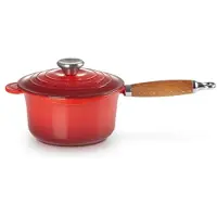 Le Creuset Kochtopf/Saucenpfanne Le Creuset Gusseisen mit Deckel Kirschrot 18 cm