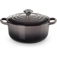 Le Creuset Signature Bräter 20 cm rund Flint, Emaille hell