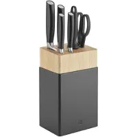 Zwilling All Star 1022597, 7-teiliges Messerset mit Messerblock, schwarz/silber
