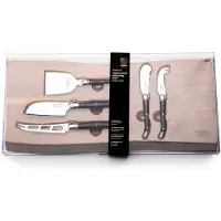 Laguiole Käsemesser-Set Premium-Linie Schwarz (6-teilig)