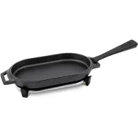 Ooni Sizzler Pfanne Rechteckig Gusseisen Inklusive Holzbrett Griff